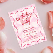 Invitation Fête des mariées Valentines Bordure rosée