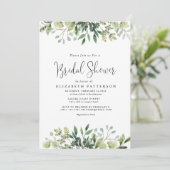 Invitation Fête des mariées végétale Eucalyptus  (Debout devant)