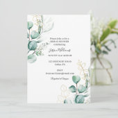 Invitation Fête des mariées végétale Eucalyptus Boho Boho (Debout devant)