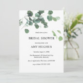 Invitation Fête des mariées végétale Eucalyptus Botanique Inv (Debout devant)