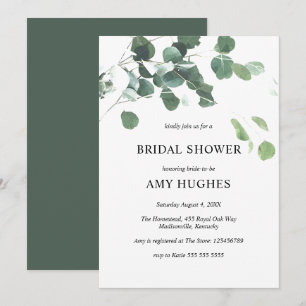Invitation Fête des mariées végétale Eucalyptus Botanique Inv