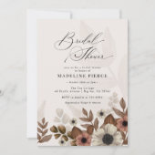 Invitation Fête des mariées végétale rose Brown (Devant)