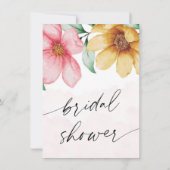 Invitation Fête des mariées végétale rose et jaune (Dos)