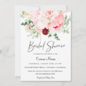 Invitation Fête des mariées végétale rose pâle (Devant)