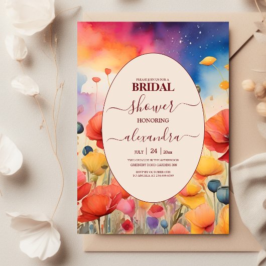 Invitation Fête des mariées végétale rustique