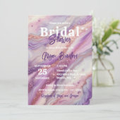 Invitation Fête des mariées veines Parties scintillant or mar (Debout devant)