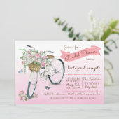Invitation Fête des mariées vélo Vintage (Debout devant)