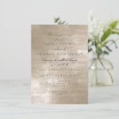 Invitation Fête des mariées velours ivoire glam beige (Debout devant)