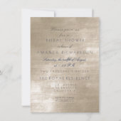 Invitation Fête des mariées velours ivoire glam beige (Devant)