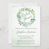 Invitation Fête des mariées Verdure Foliage Aquarelle (Devant)