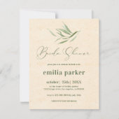 Invitation Fête des mariées Vert feuillage Papier beige (Devant)