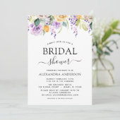 Invitation Fête des mariées vert pourpre Botanique (Debout devant)