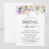 Invitation Fête des mariées vert pourpre Botanique (Devant / Derrière)