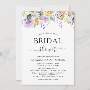 Invitation Fête des mariées vert pourpre Botanique
