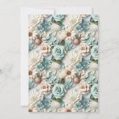 Invitation Fête des mariées vert poussiéreux luxe floral blan (Dos)