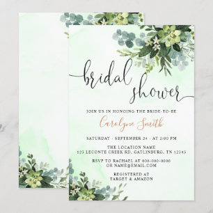 Invitation Fête des mariées verte