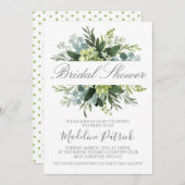 Invitation Fête des mariées verte (Devant / Derrière)