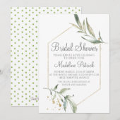 Invitation Fête des mariées verte (Devant / Derrière)