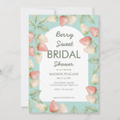 Invitation Fête des mariées verte à la menthe de fraise douce (Devant)