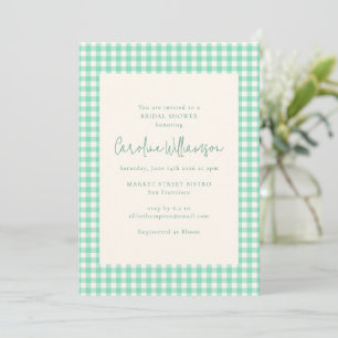 Invitation Fête des mariées verte à la menthe moderne En vich