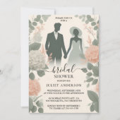 Invitation Fête des mariées verte à la mousse de broyage (Devant)