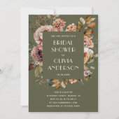 Invitation Fête des mariées verte à l'olive | Boho Woodland (Devant)