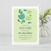 Invitation Fête des mariées verte aux fruits de goyave (Debout devant)