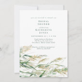 Invitation Fête des mariées verte Boho Grass (Devant)