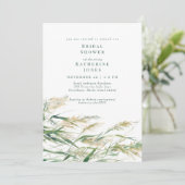 Invitation Fête des mariées verte Boho Grass (Debout devant)