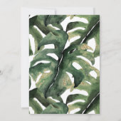 Invitation Fête des mariées verte de la jungle tropicale (Dos)