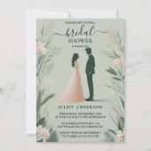 Invitation Fête des mariées verte de la mousse de broyage (Devant)