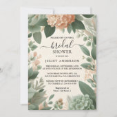 Invitation Fête des mariées verte de la mousse de broyage (Devant)