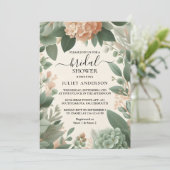 Invitation Fête des mariées verte de la mousse de broyage (Debout devant)