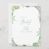 Invitation Fête des mariées verte de plage tropicale (Devant)