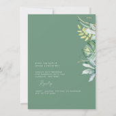 Invitation Fête des mariées verte de plage tropicale (Dos)