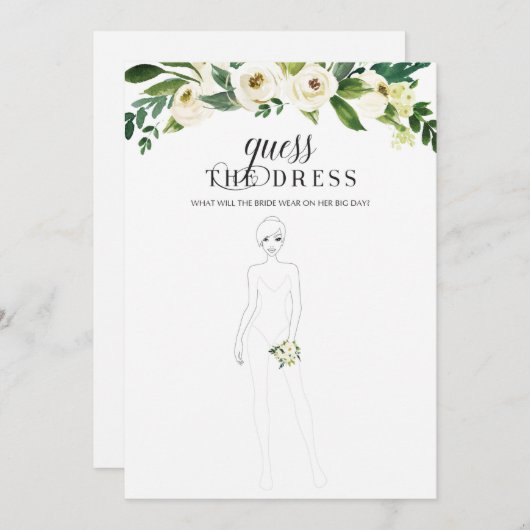 Invitation Fête des mariées verte Devine le jeu de la robe (Devant / Derrière)