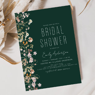 Invitation Fête des mariées verte du Fleur sauvage Boho