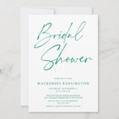 Invitation Fête des mariées verte Émeraude (Devant)