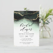 Invitation Fête des mariées verte Éthérée Mist Ombre Emerald (Debout devant)