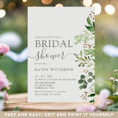 Invitation Fête des mariées verte Eucalyptus