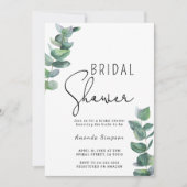 Invitation Fête des mariées verte Eucalyptus (Devant)