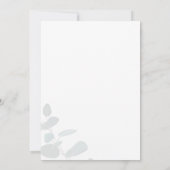 Invitation Fête des mariées verte Eucalyptus Botanique (Dos)