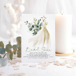 Invitation Fête des mariées verte Eucalyptus Simplement Éléga<br><div class="desc">Feuillage de verdure romantique et invitation à la douche nuptiale de robe mariage</div>