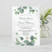 Invitation Fête des mariées verte Eucalyptus Succulent (Debout devant)