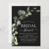 Invitation Fête des mariées verte Eucalyptus Succulent (Devant)