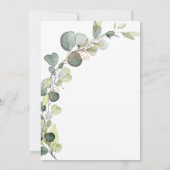 Invitation Fête des mariées verte Eucalyptus Succulent (Dos)