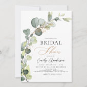 Invitation Fête des mariées verte Eucalyptus Succulent (Devant)