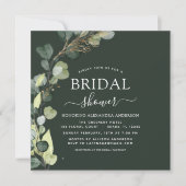 Invitation Fête des mariées verte Eucalyptus Succulent (Devant)
