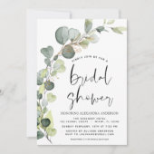 Invitation Fête des mariées verte Eucalyptus Succulent Invita (Devant)