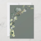 Invitation Fête des mariées verte Eucalyptus Succulent Invita (Dos)